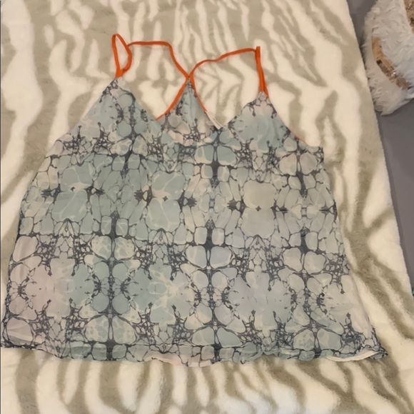 Lavender Brown Tops - Lavender Brown Blue Asymmetrical Backless Camisole